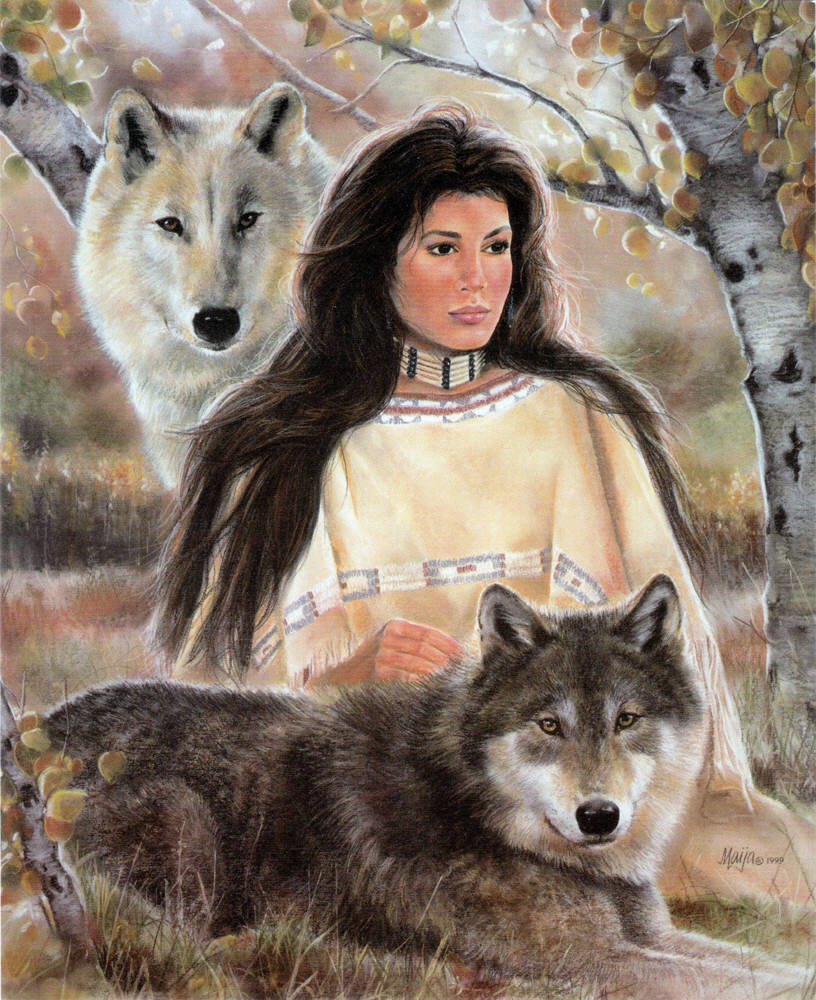 Maija  Black Magic Wolf Poster Print  20.5" x 24.5"