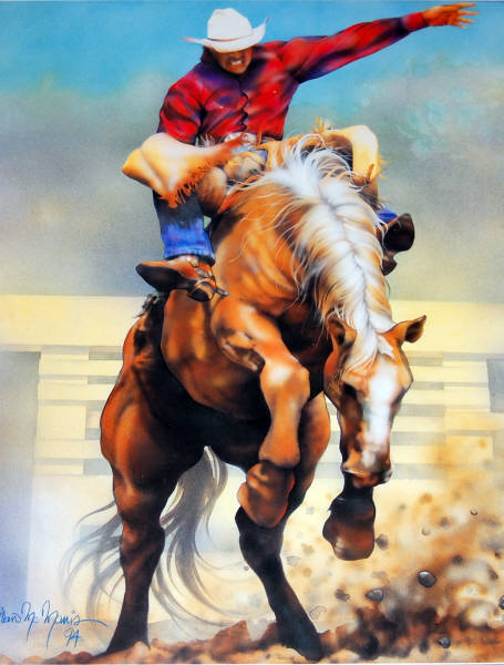 Cowboy Rodeo Watercolor. Impact Images poster 20211. Art by Dan McManis, 1994.