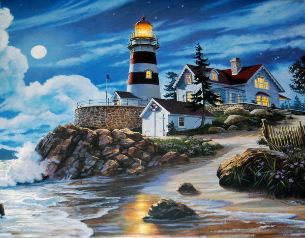 Lighthouse. Credit to: Bernard Fine Art, #JH 0305. Art by Teresa Bernard.