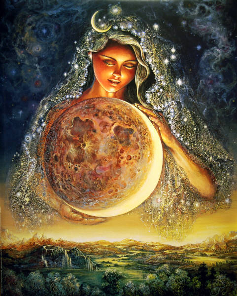 Moon Goddess. Artist Josephine Wall. Leanin' Tree Poster SKP30037.