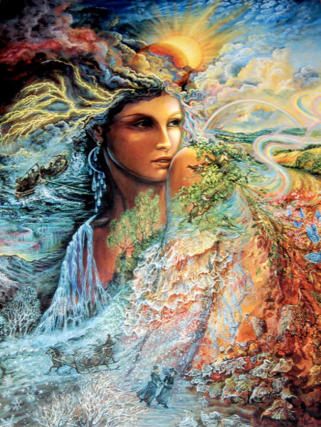 Spirit Of The Elements. Leanin' Tree Poster SKP30033. Art by Josephine Wall.