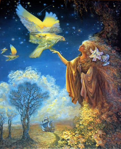 Winged Vision. Leanin' Tree Poster SKP30040. Art by Josephine Wall, 1998.