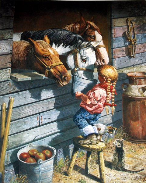 Leanin' Tree Collector's Card BDL22605 WORKING GIRL by Don Crook