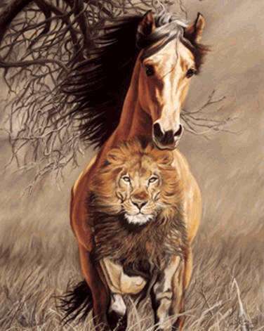 Lionheart. Leanin' Tree poster SKP30050. Art by Kim McElroy.
