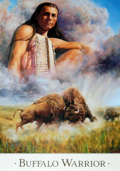 Leanin' Tree 16 x 20 Poster Strength of the Buffalo. Art by Detha Watson.