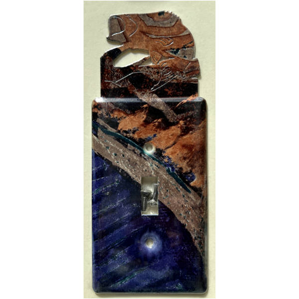 Bass Lazart Metal Single Light Switch Cover Plate, Design No. 2
