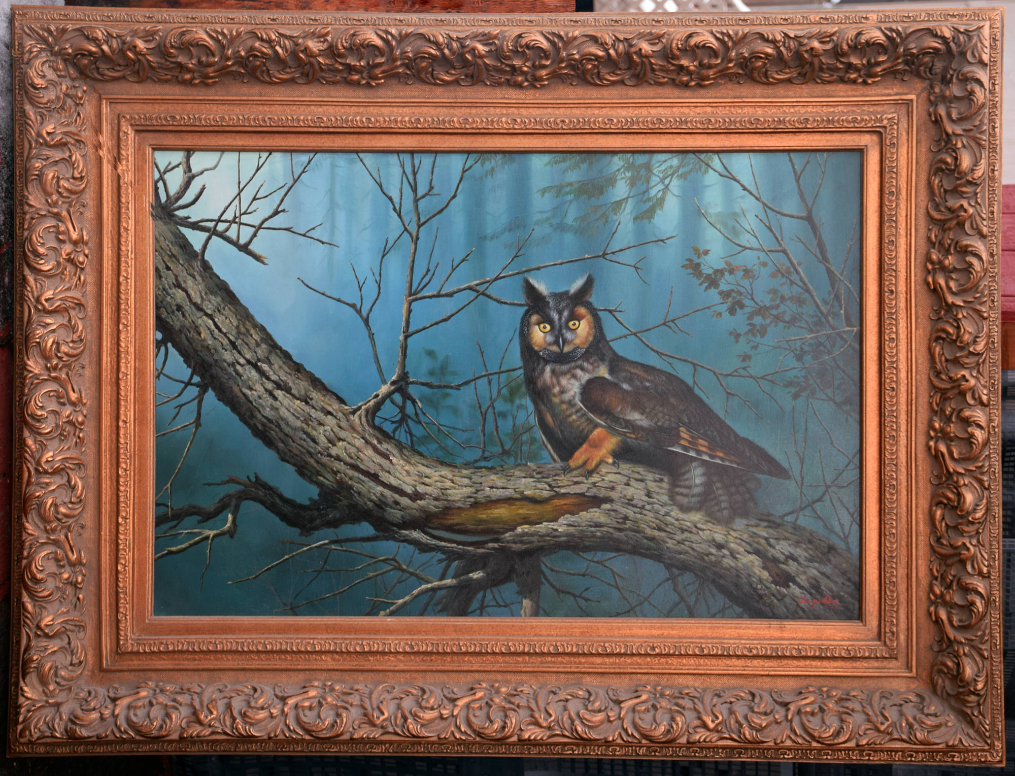 Luyuan Qing: Owl in Morning Forest.